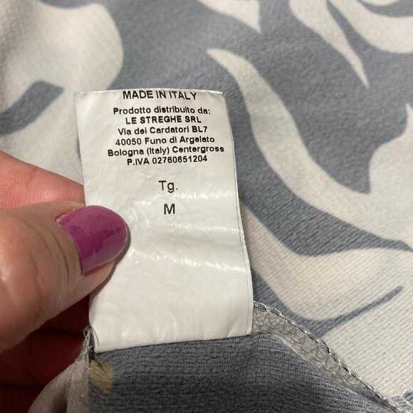 Le Streghe Womens Button up shirt 3/4 sleeves Floral Fall Leaves Italy Size M - Picture 7 of 10